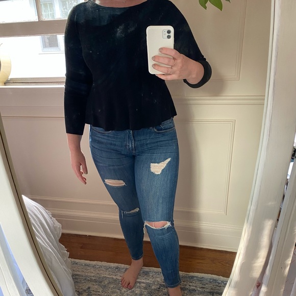 Caroll Black Peplum Sweater - Picture 1 of 12